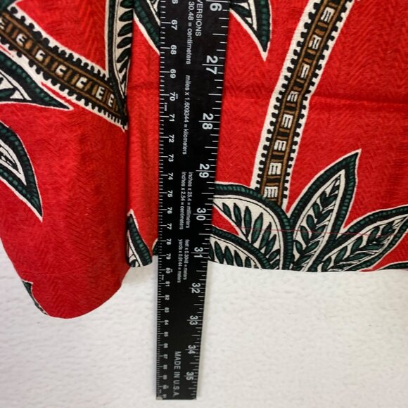 Caribbean Hawaiian Shirt Mens XL Short Sleeve Red Silk Blend Beach Cruise Vacay - Picture 10 of 12